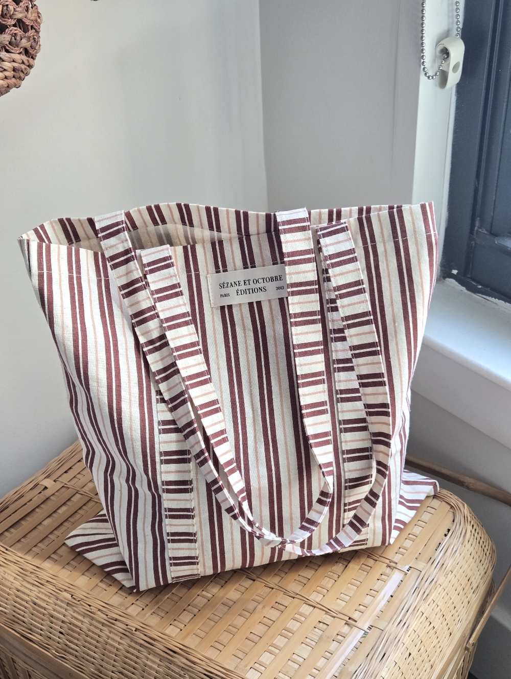 Sezane Striped Tote Bag